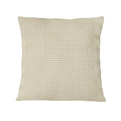 ALMOFADA TRICOT QUADRIS NATURAL 50 cm x 50 cm