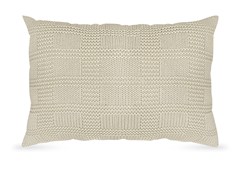 ALMOFADA TRICOT QUADRIS NATURAL 35 cm x 55 cm
