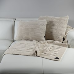 ALMOFADA TRICOT QUADRIS NATURAL 35 cm x 55 cm