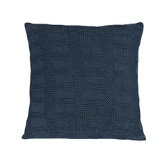 ALMOFADA TRICOT QUADRIS AZUL PROFUNDO 50 cm x 50 cm