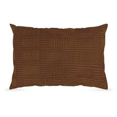 ALMOFADA TRICOT QUADRIS TERRACOTA 35 cm x 55 cm