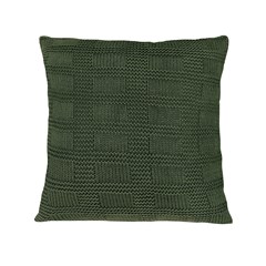 ALMOFADA TRICOT QUADRIS VERDE 50 cm x 50 cm