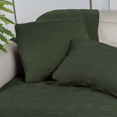 ALMOFADA TRICOT QUADRIS VERDE 50 cm x 50 cm
