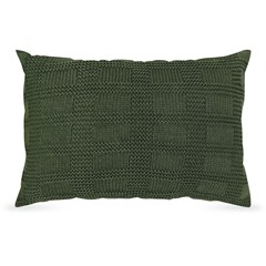ALMOFADA TRICOT QUADRIS VERDE 35 cm x 55 cm