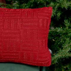 ALMOFADA TRICOT TRESSE BORDO COM LUREX 35 cm x 55 cm
