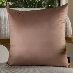 ALMOFADA VELUDO LUXOR 353 LISA MARROM 43 cm x 43 cm