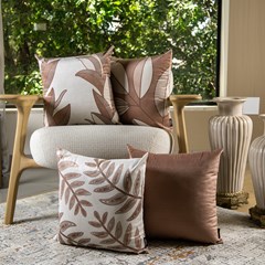 ALMOFADA VELUDO LUXOR 353 LISA MARROM 43 cm x 43 cm