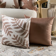 ALMOFADA VELUDO LUXOR 353 LISA MARROM 43 cm x 43 cm