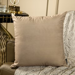 ALMOFADA VELUDO LUXOR 357 LISA AREIA 43 cm x 43 cm