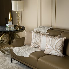 ALMOFADA VELUDO LUXOR 357 LISA AREIA 43 cm x 43 cm