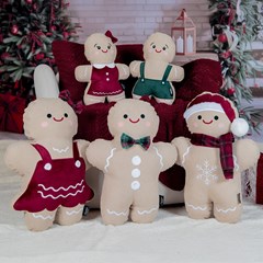 ALMOFADA NATALINA 528 FORMATO GINGERLINA C/ BORD. E APLIC. 26 cm x 33 cm