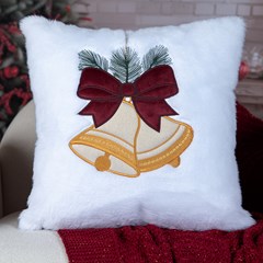 ALMOFADA NATALINA 530 COM BORDADO E APLICACAO 43 cm x 43 cm