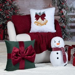 ALMOFADA NATALINA 530 COM BORDADO E APLICACAO 43 cm x 43 cm