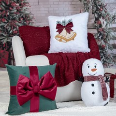 ALMOFADA NATAL. 531 FORMATO FLOC C/ BORD. E APLIC. 30 cm x 46 cm