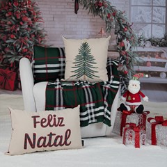 ALMOFADA NATALINA 532 COM BORDADO 43 cm x 43 cm
