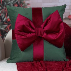 ALMOFADA NATALINA 534 COM BORDADO E APLICACAO 43 cm x 43 cm