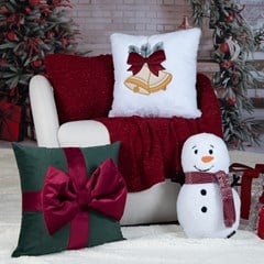 ALMOFADA NATALINA 534 COM BORDADO E APLICACAO 43 cm x 43 cm