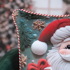 ALMOFADA NATALINA 548 COM CORDAO 43 cm x 43 cm