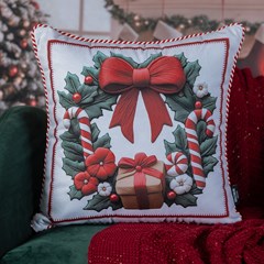ALMOFADA NATALINA 549 COM CORDAO 43 cm x 43 cm