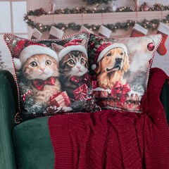 ALMOFADA NATALINA 561 COM CORDAO 43 cm x 43 cm