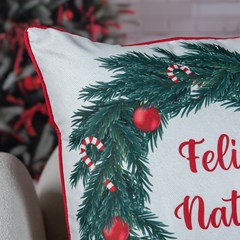 ALMOFADA NATALINA 565 COM CORDONE 43 cm x 43 cm