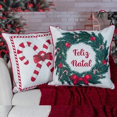 ALMOFADA NATALINA 566 COM CORDONE 43 cm x 43 cm