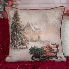 ALMOFADA NATALINA 579 COM CORDONE 43 cm x 43 cm