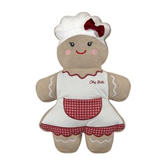 ALMOFADA NATAL. 592 FORM. GINGER CHEF BELLA C/ BORD. E APLIC. 39,6 cm x 59 cm