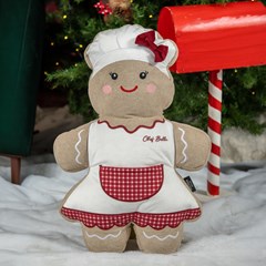 ALMOFADA NATAL. 592 FORM. GINGER CHEF BELLA C/ BORD. E APLIC. 39,6 cm x 59 cm