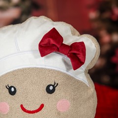 ALMOFADA NATAL. 592 FORM. GINGER CHEF BELLA C/ BORD. E APLIC. 39,6 cm x 59 cm