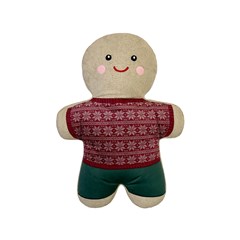 ALMOFADA NATAL. 593 FORM. GINGERBEN INVERNO C/ BORD. E APLIC. 37 cm x 53 cm