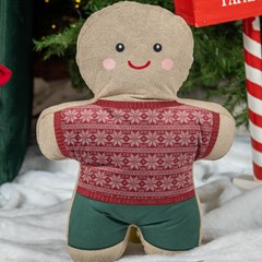 ALMOFADA NATAL. 593 FORM. GINGERBEN INVERNO C/ BORD. E APLIC. 37 cm x 53 cm
