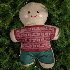 ALMOFADA NATAL. 593 FORM. GINGERBEN INVERNO C/ BORD. E APLIC. 37 cm x 53 cm