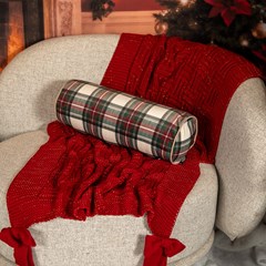 ALMOFADA NATALINA 598 ROLINHO COM CORDONE 43 cm x 15 cm