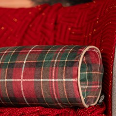ALMOFADA NATALINA 603 ROLINHO COM CORDONE 43 cm x 15 cm