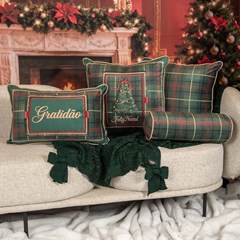 ALMOFADA NATALINA 607 ROLINHO COM CORDONE 43 cm x 15 cm