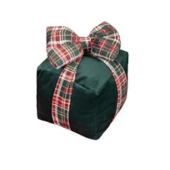 ALMOFADA NATALINA 617 FORM. CAIXA DE PRESENTE VERDE 17 cm x 20 cm