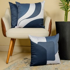 ALMOFADA DURAND 149 LISA AZUL 43 cm x 43 cm