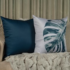 ALMOFADA DURAND 167 LISA TURQUESA 43 cm x 43 cm