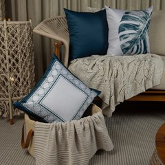 ALMOFADA DURAND 167 LISA TURQUESA 43 cm x 43 cm