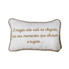 ALMOFADA CONCEPT 571 COM BORDADO E CORDONE 35 cm x 55 cm