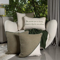 ALMOFADA CONCEPT 578 COM BORDADO E CORDONE 35 cm x 55 cm