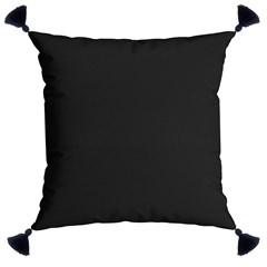 ALMOFADA VELVETEEN 746 LISA PRETA COM TASSEL 43 cm x 43 cm