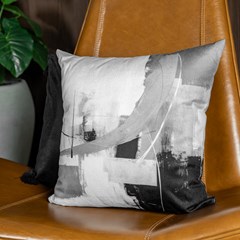 ALMOFADA VELVETEEN 746 LISA PRETA COM TASSEL 43 cm x 43 cm