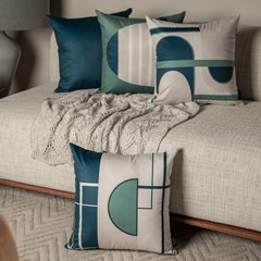 ALMOFADA VELVETEEN 826 LISA AZUL TURQUESA 43 cm x 43 cm