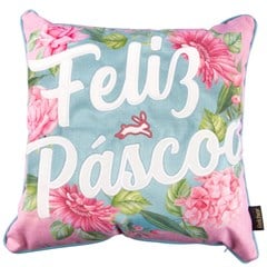 ALMOFADA PASCOA 096 COM BORDADO E CORDONE 43 cm x 43 cm