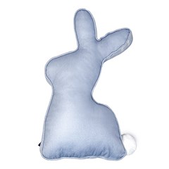 ALMOFADA PASCOA 132 FORM. COELHO C/ CORD. BORD. E POM POM 30 cm x 48 cm