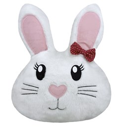 ALMOFADA PASCOA 153 FORMATO COELHO C/ BORD. E APLIC. 40 cm x 46 cm