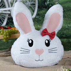 ALMOFADA PASCOA 153 FORMATO COELHO C/ BORD. E APLIC. 40 cm x 46 cm