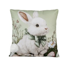 ALMOFADA PASCOA 158 COM POMPOM 43 cm x 43 cm